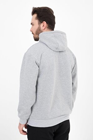 defy's ERKEK BASIC KAPÜŞONLU SWEATSHIRT GRİ - L