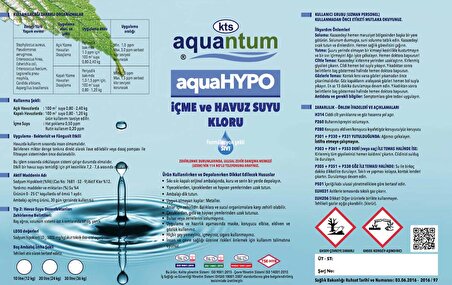 Aquantum 24 KG %12 Sıvı İçme ve Havuz Suyu Kloru - %12 Liquid Chlorine
