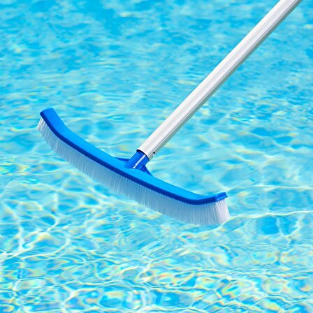 Water Fun Kıvrık Plastik Telli Havuz Fırçası 46 cm Curved Plastic Wire Bristle Head-ToptancıyızBiz