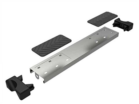 Gemaş Paslanmaz Çelik AISI 304 kalite merdiven basamağı - Lastik pedli. Ø42 mm boru için. Genişlik 500 mm.-ToptancıyızBiz