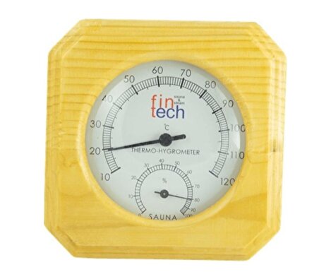 FINTECH Sauna Ahşap Termometre ve Higrometre Tek Saat İçinde-ToptancıyızBiz