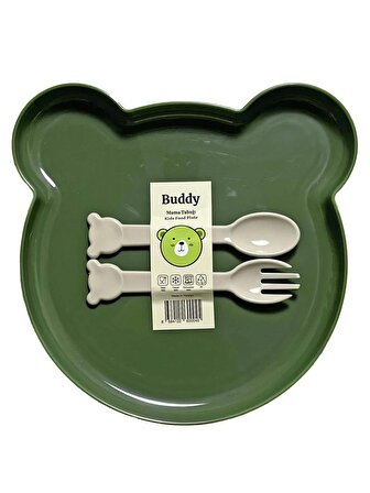 Tucklebery Buddy 3'lü Mama Tabağı Seti Yeşil