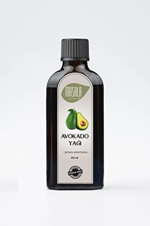 Masala Saf Avokado Yağı 100 ml. Soğuk Pres İçilebilir (Avocado Oil) 