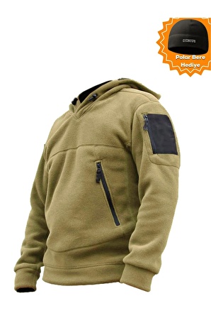 Store Erkek Polar Outdoor Kapşonlu Kombat Tactical Cepli Polar