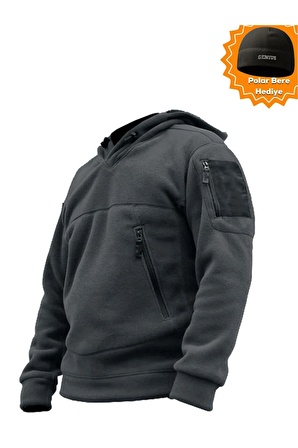 Store Erkek Polar Outdoor Kapşonlu Kombat Tactical Cepli Polar