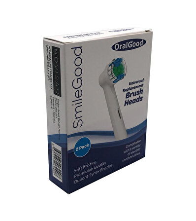 OralGood Elektrikli Diş Fırçası Başlıkları Oral-B ile uyumlu Yedek Başlık 2'li Paket Medium Soft