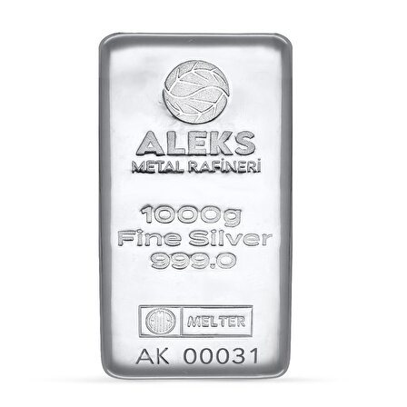 AgaKulche Aleks Metal Rafineri Külçe Gümüş 1000 gr (999.0)