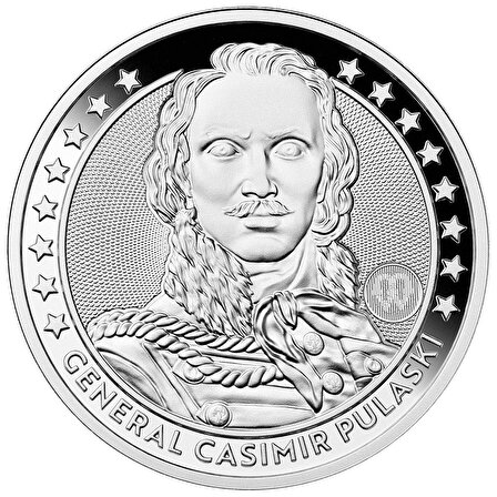 Kazimierz Pułaski Talar 1 Ons Gümüş Sikke Coin (999.9)
