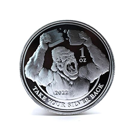 Gorilla 1 Ons Gümüş Coin 999