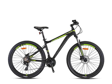 Kron XC100 27.5 21 Vites 43 Cm Hidrolik Fren Dağ Bisikleti-Mat Siyah-Gri-Neon Sarı