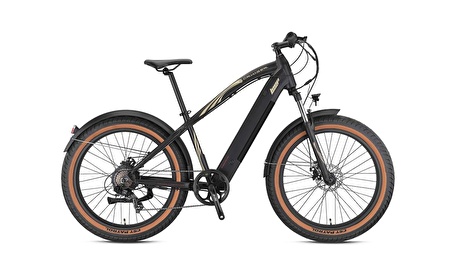 LOOP CRUISER 26 ELEKTRİKLİ FAT BIKE BİSİKLET 7Vites MD 17 MAT SİYAH -KAHVERENGİ