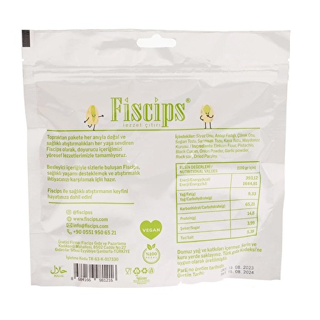 Fiscips Antep Fıstıklı & Çörek Otlu Atıştırmalık 50 gr