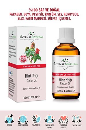 Hint Yağı Soğuk Sıkım 50 ml %100 Saf ve Doğal Castor Carrier Oil