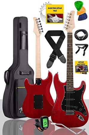 Midex RPH30RD RED Profesyonel Elektro Gitar (Çanta Askı Capo Tuner Pena Kablo Yedek Tel)