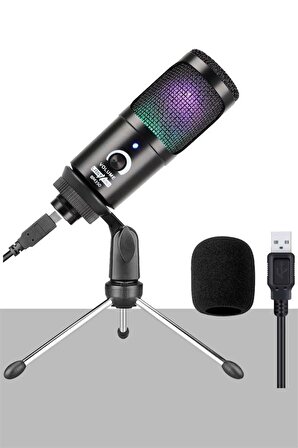 Lastvoice BM350 RGB USB Oyuncu ve Yayıncı Mikrofonu (Kayıt Gaming Tiktok Twitch Canlı yayın Discord Youtube)