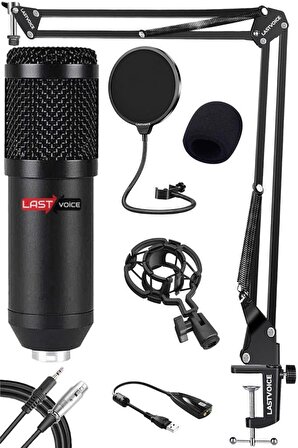 Lastvoice BM800 Twitch Yayıncı Condenser Mikrofon + Stand Filtre Set