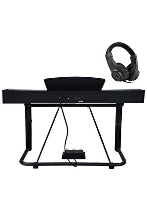 Midex PLX-125BK Taşınabilir Dijital Piyano Tuş Hassasiyetli 88 Tuş Bluetooth (Stand ve Kulaklık İle)