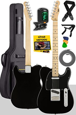 Midex Telecaster Black SS Elektro Gitar Full Set