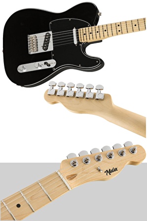 Midex Telecaster Black SS Elektro Gitar Full Set