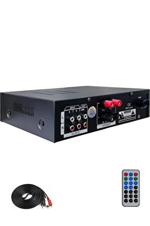 Hepa Merz HB-200 Stereo Mixer Amfi 4-8 Ohm 2 Çıkışlı 2x100W Anfi Bluetooth Usb