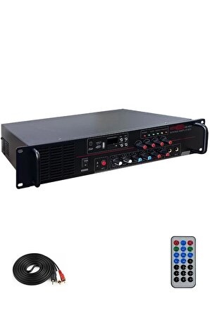 Hepa Merz HB-4600 Mixer Amfi 4 Bölgeli 4 Çıkışlı Anfi Zonlu 4x150W Bluetooth Usb