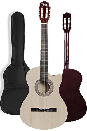 Midex CG-395NT Natural Renk Kesik Klasik Gitar 4/4 Yetişkin Boy Sap Ayarlı Full Set