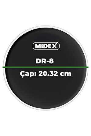 Midex DR-8BK Siyah Renk 8 İnç Bateri Davul Tom Derisi Drumhead 8'' inch (20.32 cm)