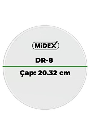 Midex DR-8R Şeffaf Renk 8 İnç Bateri Davul Tom Derisi Drumhead 8'' inch (20.32 cm)