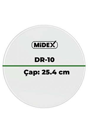 Midex DR-10R Şeffaf Renk 10 İnç Bateri Davul Derisi Drumhead 10'' inch (25.4 cm)