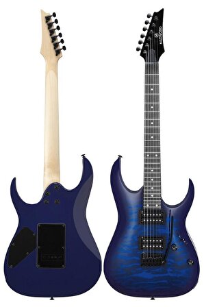 Maxword Grade Blue Rosewood Klavye HH Yüksek Kaliteli Floyde Rose Elektro Gitar