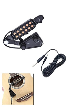 Midex ME-50 Portatif Gitar Mikrofonu Gitar Manyetiği Volüm ve Ton Kontrollü