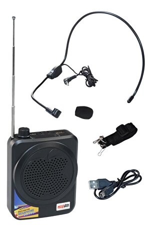 Lastvoice RA-50 Taşınabilir Şarjlı ve Mikrofonlu Öğretmen Rehber Toplantı Anfisi BT FM