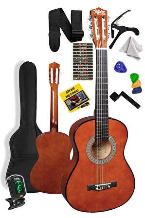 Midex CG-36BRW-PAK Kaliteli 36 İnç 3/4 Juniur Çocuk Gitarı 8-12 Yaş Arası (Tuner Çanta Capo Askı Nota Sticker Pena Metod)