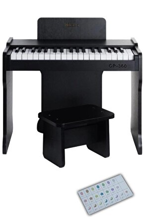 Midex CP-360BK Ahşap Çocuk Piyanosu Pilli 37 Tuşlu Gerçek Piyano Tuşları