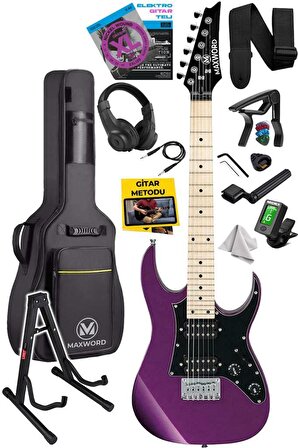 Maxword DE-150PU-ST Maple Klavye HH Manyetik Yüksek Kaliteli Elektro Gitar Seti
