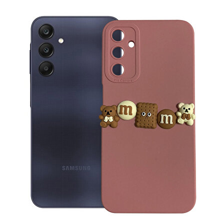 Samsung Galaxy A25 Kılıf 3D M Bear Kamera Korumalı Silikon Kapak