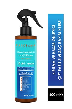PANORAMA Professional Kırılma Ve Hasar Önleyici Çift Fazlı Sıvı Saç Bakım Kremi / Saç Açıcı Fön Suyu 400 ml