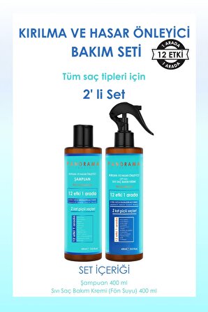 PANORAMA Professional Kırılma ve Hasar Önleyici Bakım Seti /400 ml Şampuan+Sıvı Saç Bakım Kremi 2'li Set