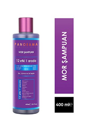 PANORAMA Professional Mor Şampuan 8 Özel Yağ 400 ml X2 Şampuan + Saç Bakım Yağı Hediyeli Set