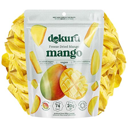Dokuru Mango Kuru Meyve Cipsi Dondurarak Kurutulmuş Freeze Dry Mango