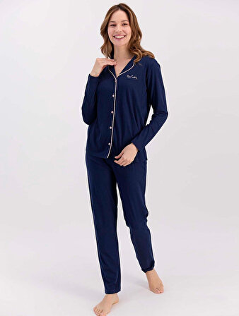 Pierre Cardin Kadın Gelin Modal Pamuk Gömlek Pijama Takımı 7717 Y