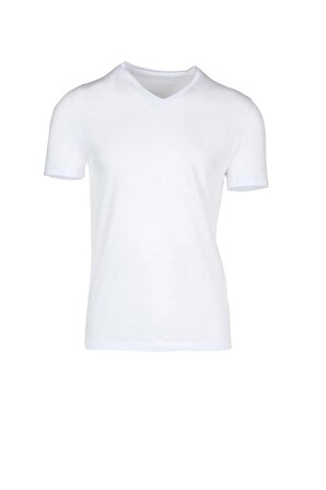 Bsm Erkek %100 Süpima Pamuk Kısa Kol V Yaka T-shirt 41853