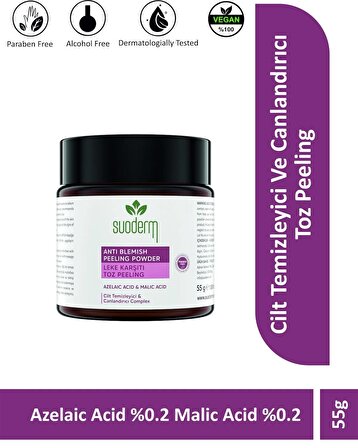 SUODERM Anti Blemish Peeling Powder Cilt Temizleyici Ve Canlandırıcı Complex %0.2 Azelaic Acid & Malic Acid