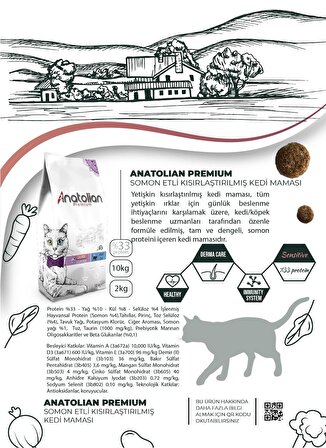 Anatolian Premium Sterilised Salmon Somonlu Kısırlaştırılmış Kedi Maması 4 Kg
