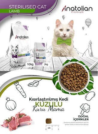 Anatolian Premium Sterilised Lamb Kuzulu Kısırlaştırılmış Kedi Maması 2 Kg