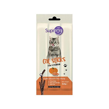 Supreme Cat Sticks Balkabaklı Somonlu Kedi Ödül 3*5 Gr