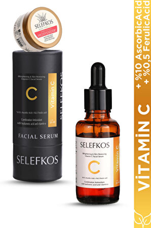 Vitamin-C Serum Aydınlatıcı Renk Tonu Eşitleyici C Vitamini Serum (%10AscorbicAcid-%0,5FerulicAcid)