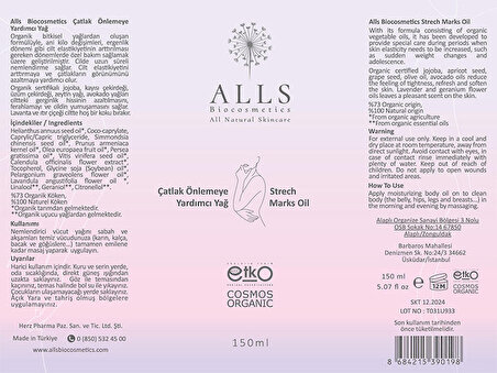 Alls Biocosmetics Çatlak Önlemeye Yardımcı Yağ 150 ml