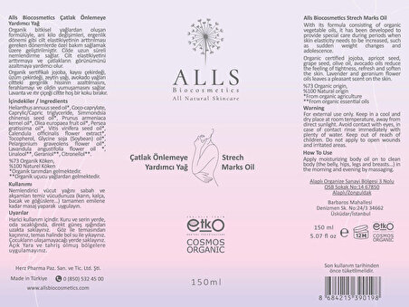 Alls Biocosmetics Çatlak Önlemeye Yardımcı Yağ 150 ml