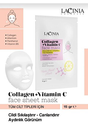 Lacinia Kağıt yüz maskesi (Collogen + Vit.C)
